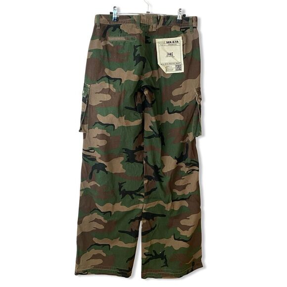 SER.O.YA Jane camo cargo Pants low rise loose fit baggy NWT 26 - Picture 8 of 16